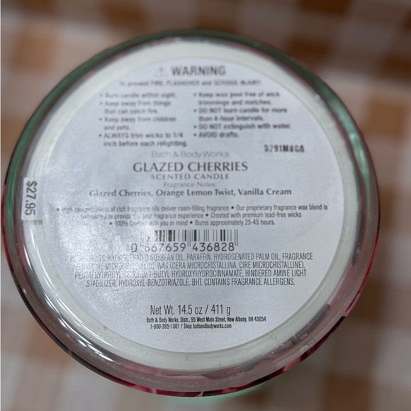 NEW B&BW Glazed Cherries Limited Edition 3 wick candle - Picture 4 of 4
